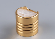 Chapeau cosmétique en aluminium à nervures de dessus de disque d'argent d'or de capsules