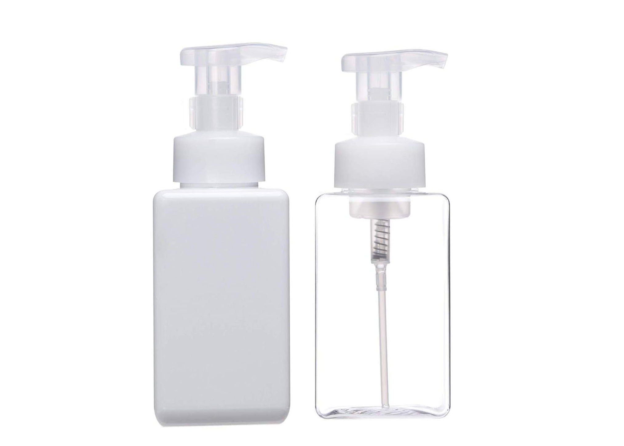 Preuve rechargeable écumante transparente claire de fuite de bouteille de savon de pp