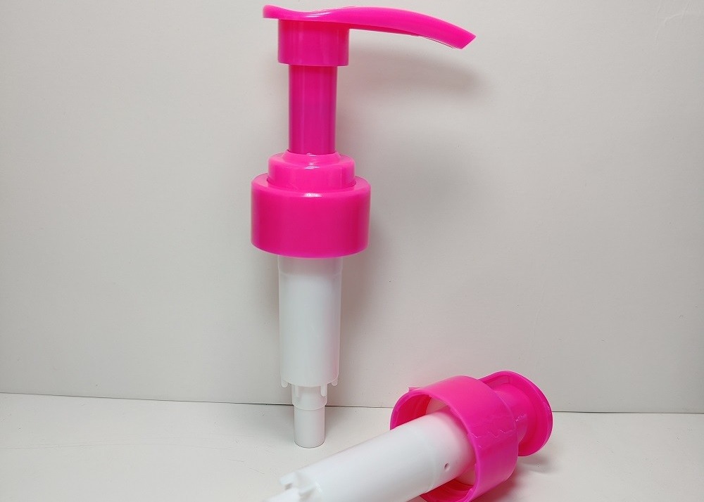 Pompe de distributeur de lotion de GV 33/410mm de couleur de rose de main