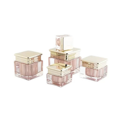 Flacon pompe lotion en acrylique rose de luxe avec bouchon doré, flacon pompe cosmétique anti-fuite pour emballage de soins de la peau