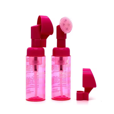 Produits de soins personnels pompe en mousse en silicone en forme de cœur rose de 43 mm avec option de commande personnalisée