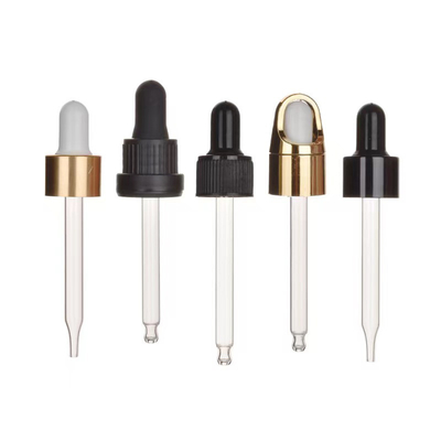 Fermeture personnalisée 18 mm 20 mm 24 mm gouttelier en verre pour bouteille d'huile essentielle