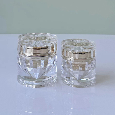 Bouteille de crème acrylique en forme de diamant bouteille en plastique bouchon de vis bouteille de crème pour les yeux