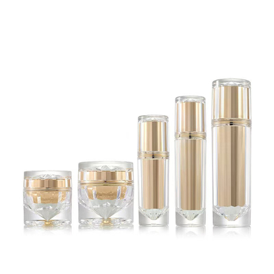 Bouteille de crème acrylique en forme de diamant bouteille en plastique bouchon de vis bouteille de crème pour les yeux