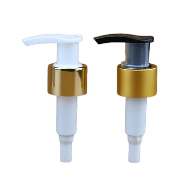 28 mm 28/410 Pompes de lotion en aluminium en plastique d'or à verrouillage de fond en PP