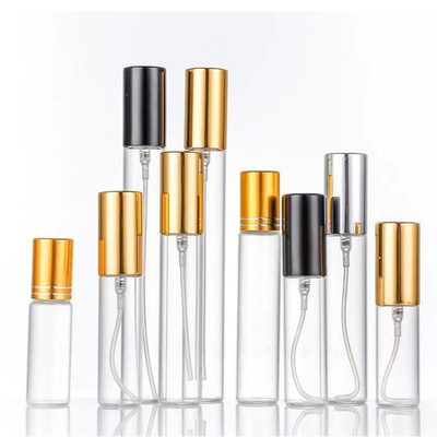 5 ml d' échantillon mini vide de qualité en or noir et argent en aluminium pulvérisateur de verre