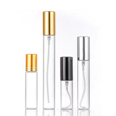 5 ml d' échantillon mini vide de qualité en or noir et argent en aluminium pulvérisateur de verre