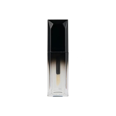 Tube d'huile à lèvres transparente de 5 ml, nouveau style, couvercle doré, flacon carré