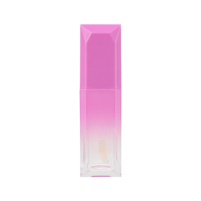 Tube d'huile à lèvres transparente de 5 ml, nouveau style, couvercle doré, flacon carré