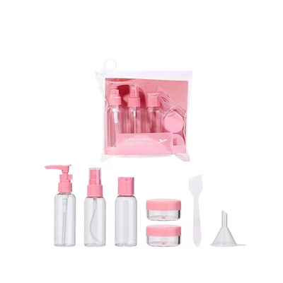 Ensemble de flacons de voyage portables rechargeables en plastique pour shampooing, soins de la peau, spray, lotion, cosmétiques de voyage