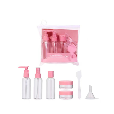 Ensemble de flacons de voyage portables rechargeables en plastique pour shampooing, soins de la peau, spray, lotion, cosmétiques de voyage