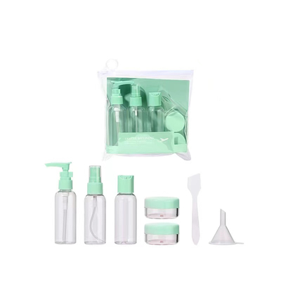 Ensemble de flacons de voyage portables rechargeables en plastique pour shampooing, soins de la peau, spray, lotion, cosmétiques de voyage