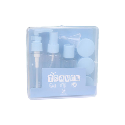 50 ml 7 pièces Ensemble de voyage en plastique Ensemble bouteille sac fermeture à glissière Ensemble de récipient cosmétique Spray Flip Cap