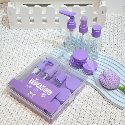 Ensemble de 7 articles de toilette de voyage, flacons personnels, bouchon à vis, vaporisateur en plastique portable