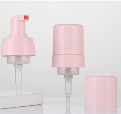 Pompe distributrice en mousse plastique rose 42mm 43mm, personnalisable