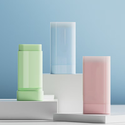 Récipient de bâton de baume déodorant en plastique de 20 g à remplissage par le bas avec ressort métallique, acceptant les couleurs de fabrication