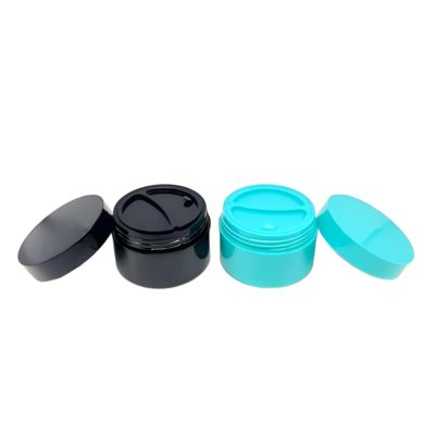 Pot à crème double couche à surface mate de 50g+50g respectueux de l'environnement avec cuillère