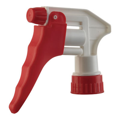 Pulvérisateur à déclencheur en plastique rouge et blanc avec buse réglable pour le nettoyage des bouteilles
