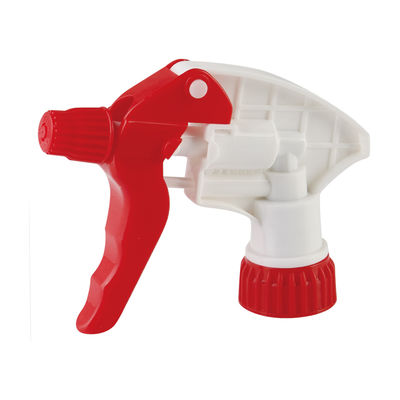 Pulvérisateur à déclencheur en plastique rouge et blanc avec buse réglable pour le nettoyage des bouteilles