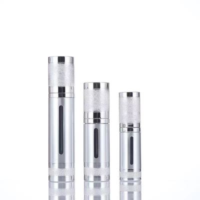 Silver Aluminum 33mm Diameter Plastic Airless Bottle with 15ml 30ml 50ml Support Customization