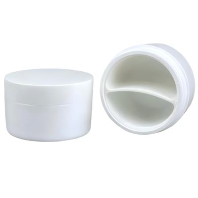 50g Pot Cosmétique Vide en Plastique PP  Pot Cosmétique Blanc en Plastique PP Avec Cuillère Et Anneau d'Étanchéité/Pot pour Crème Visage