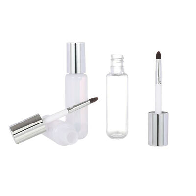 11 ml 14 ml Concealer Lip Gloss Tube vide en plastique blanc avec pinceau fin pour le rouge fond de soulignement