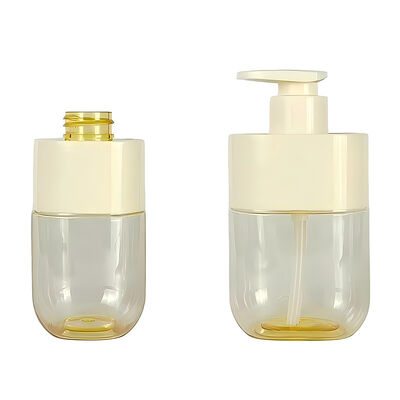300ml PET Flat-shoulder Plastic Bottles with Lotion Pumps Complete Lotion Bottle Set Liquid Soap Lotion