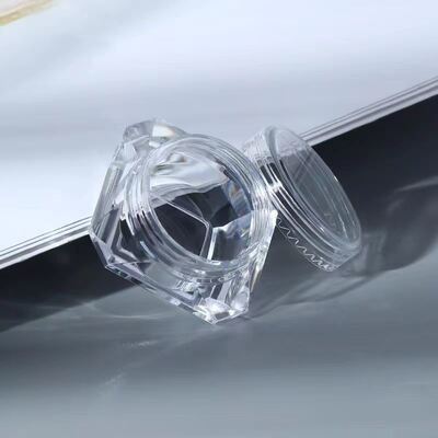 Pot de crème transparent de voyage portable en matériau PS 3g 5g avec plusieurs options de couleurs, supportant l'impression sérigraphique couleur personnalisée, utilisé pour l'emballage de soins de la peau