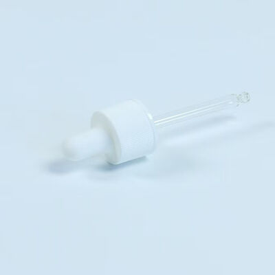 Bouchon compte-gouttes en silicone pour application de soins de la peau avec tube en verre 18mm 20mm