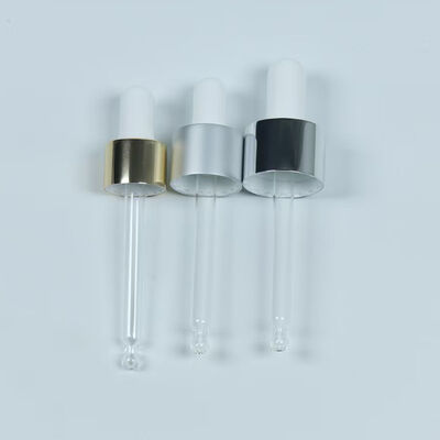 Bouchon compte-gouttes en silicone pour application de soins de la peau avec tube en verre 18mm 20mm