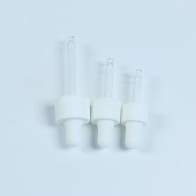 Bouchon compte-gouttes en silicone pour application de soins de la peau avec tube en verre 18mm 20mm