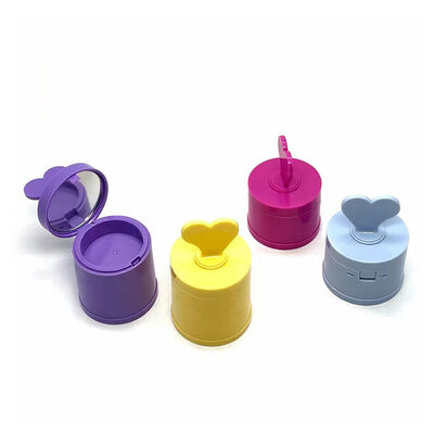 En gros, des boîtiers en poudre de cylindres en plastique 4G avec emballage puff & mirror pour le blush & hairline