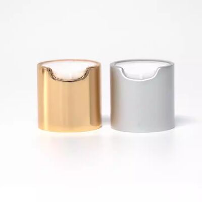 24/410 PP Ronde Presse Métallique Cap Disque en plastique or/argent Couvercle supérieur UV Imprimé 24mm Cap à vis pour différentes bouteilles de soins personnels