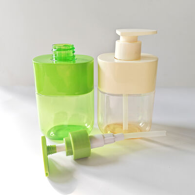 300ml Bouteille de lotion carrée Couleur personnalisée Manche de l'épaule Corps transparent Packaging de luxe pour les soins de la peau