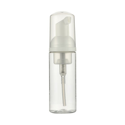 Distributeur à pompe à mousse blanche avec capuchon de protection transparent pour flacons cosmétiques