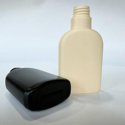 Bouteille en plastique vide mat noir/Beige HDPE 28mm 200ml 33g pour emballage cosmétique de lotion de shampooing
