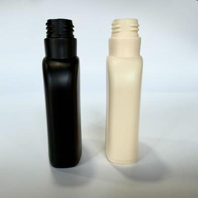 Bouteille en plastique vide mat noir/Beige HDPE 28mm 200ml 33g pour emballage cosmétique de lotion de shampooing