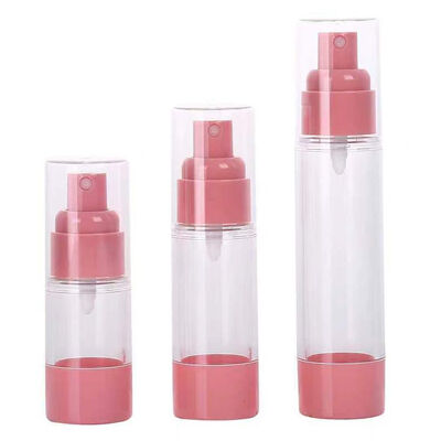 Bouteille de pulvérisation à vide rose claire sans air 15 ml 30 ml 50 ml Rechargeable Mini Cosmétique Pulvérisateur de brouillard fin Portable Voyage vide tonique de soins de la peau Parfum Atomiseur Contenant d'emballage de beauté en plastique