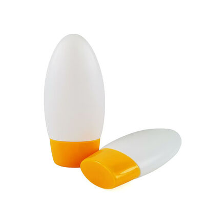 Bouteille de déodorant en plastique blanc mat en rouleau en forme d'oeuf ovale Bouteille cosmétique rechargeable pour lotion solaire