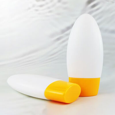 Bouteille de déodorant en plastique blanc mat en rouleau en forme d'oeuf ovale Bouteille cosmétique rechargeable pour lotion solaire