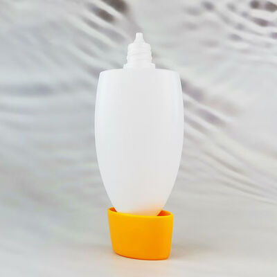 Bouteille de déodorant en plastique blanc mat en rouleau en forme d'oeuf ovale Bouteille cosmétique rechargeable pour lotion solaire