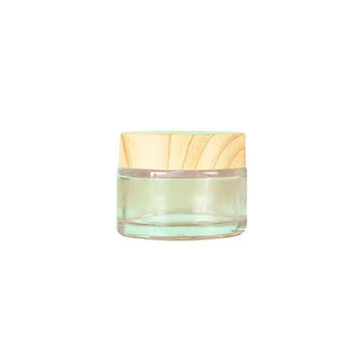 5g 10g 15g 30g 50g Pots de crème en verre dépoli vides rechargeables cosmétiques en bois naturel conteneurs de stockage de voyage étanches pour crème pour les yeux masque facial soins de la peau
