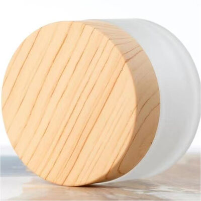 5g 10g 15g 30g 50g Pots de crème en verre dépoli vides rechargeables cosmétiques en bois naturel conteneurs de stockage de voyage étanches pour crème pour les yeux masque facial soins de la peau