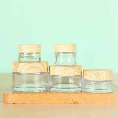 5g 10g 15g 30g 50g Bouteilles vides de crème glacée congelée Cosmétiques en bois naturel Récipients imperméables pour les yeux Crème pour le visage Masque de soins de la peau