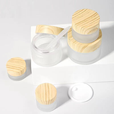 5g 10g 15g 30g 50g Bouteilles vides de crème glacée congelée Cosmétiques en bois naturel Récipients imperméables pour les yeux Crème pour le visage Masque de soins de la peau