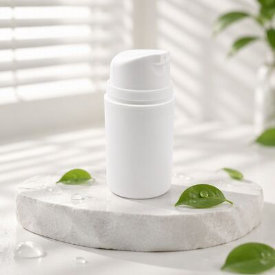 Multiple Types Cylinder Airless Bottle White Plastic Press Airless Pump Bottle With Clear Cap for Lotion Cream Packaging