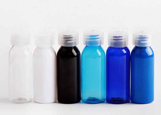 Bouteille en plastique PET 30 ml Bouteille cosmétique transparente avec bouchon noir