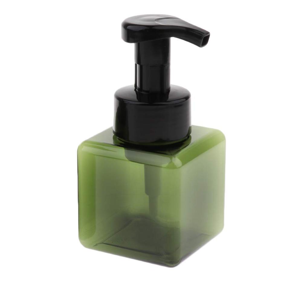 Plastique vide Amber transparent PETG Shampooing Emballage Carré Bouteille en mousse de savon en plastique