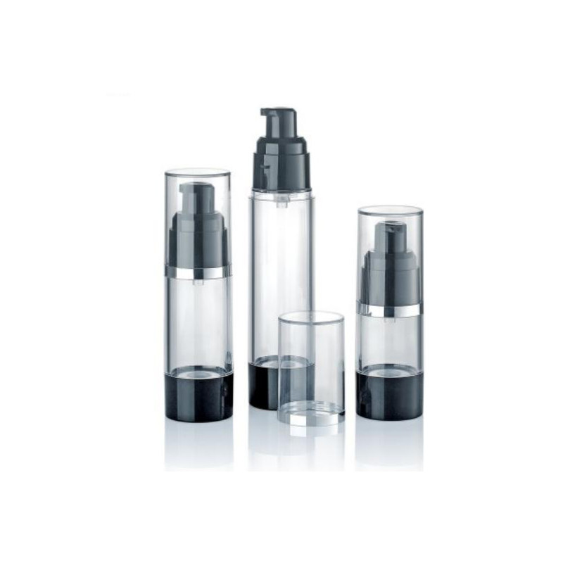 Flacon cosmétique sous vide à pompe sans air en plastique personnalisé de 15 ml, 30 ml, 50 ml, anti-fuite, distribution contrôlée, emballage pour crème et lotion