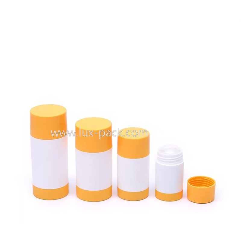 Contenant de baume déodorant en bâtonnet réutilisable pratique avec couvercle à vis et emballage transparent